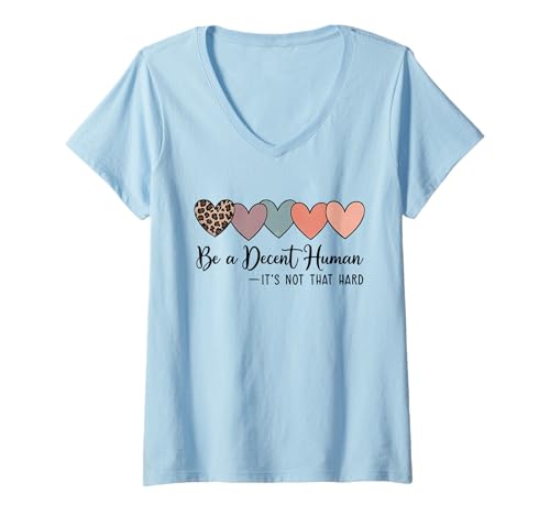 Damen Heart Be A Decent Human It’s Not That Hard Retro T-Shirt mit V-Ausschnitt Damen Heart Be A Decent Human It’s Not That Hard Retro T-Shirt mit V-Ausschnitt von Be A Decent Human It’s Not That Hard Cool Tee