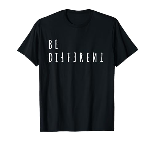 Be Different T-Shirt Lustiger Buchstabendruck Damen Grafik Tees T-Shirt von Be Different Tee Shirt