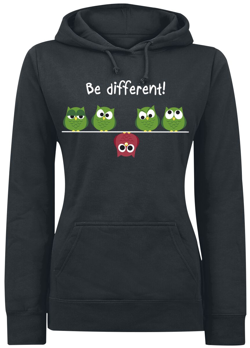 Be Different! Kapuzenpullover - XS bis XXL - für Damen - Größe M - schwarz von Be Different!