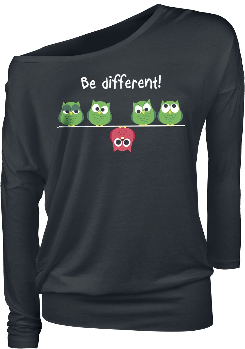 Be Different! Langarmshirt - XS - für Damen - Größe XS - schwarz von Be Different!