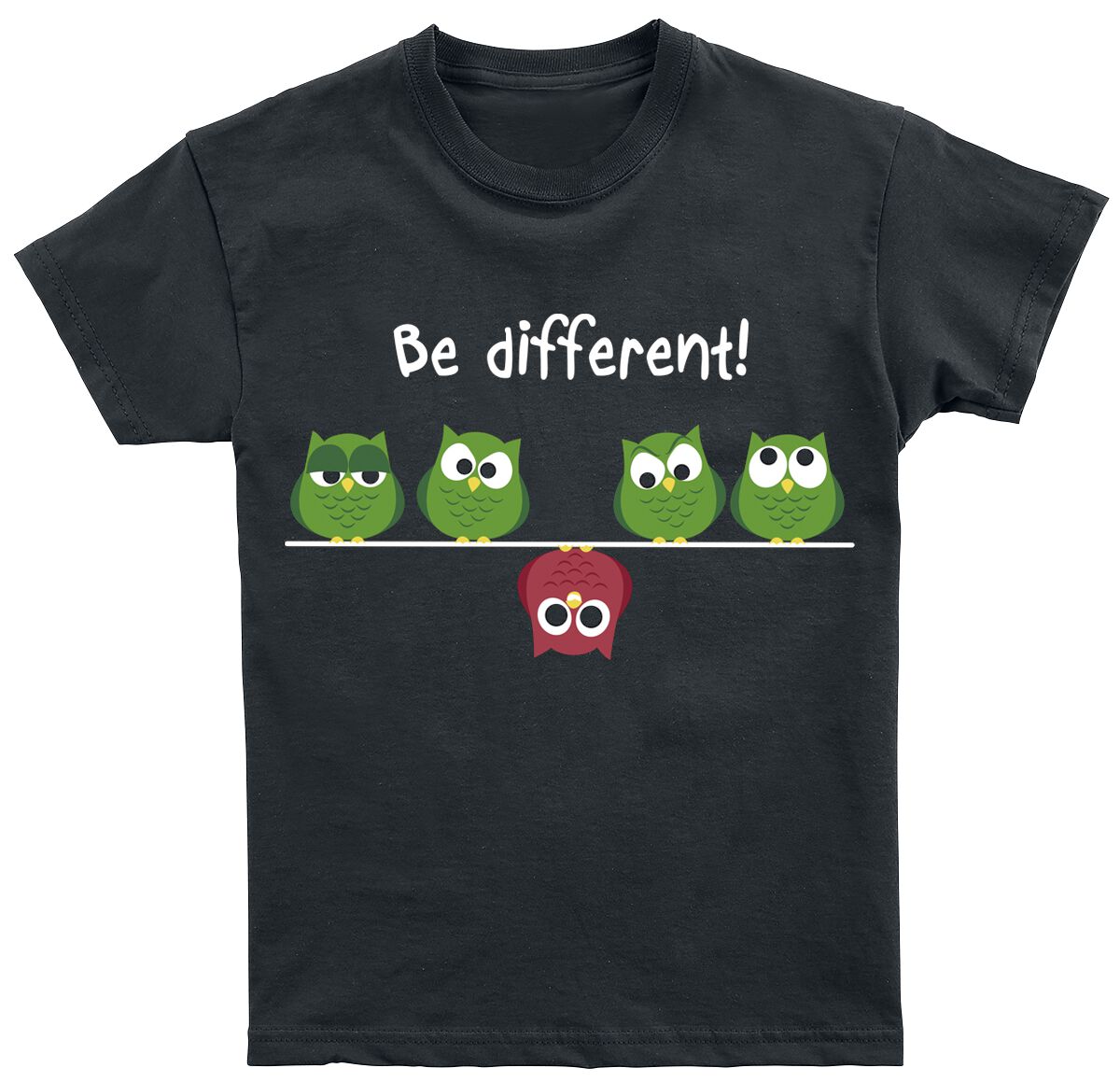 Be Different! T-Shirt - Kids - Be Different! - 104 bis 164 - für Mädchen - Größe 164 - schwarz von Be Different!