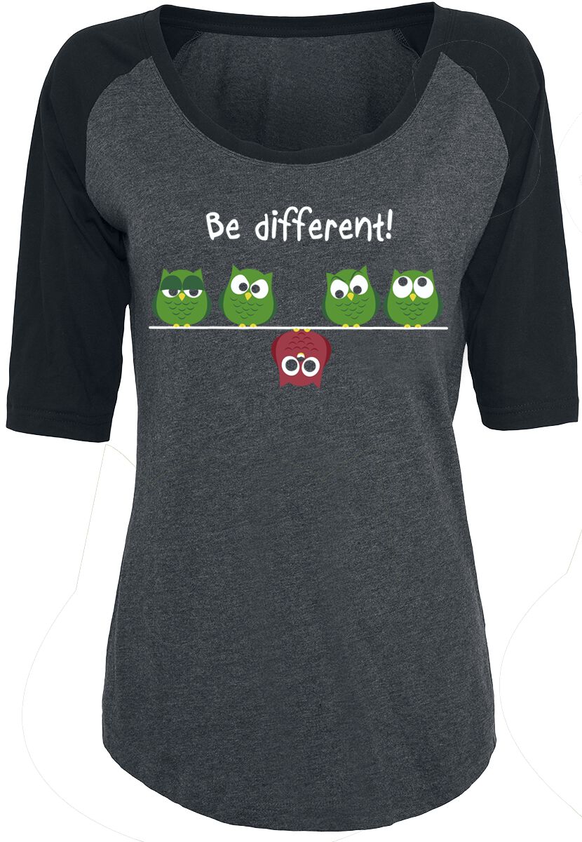 Be Different! T-Shirt - S bis 4XL - für Damen - Größe M - schwarz/grau von Be Different!