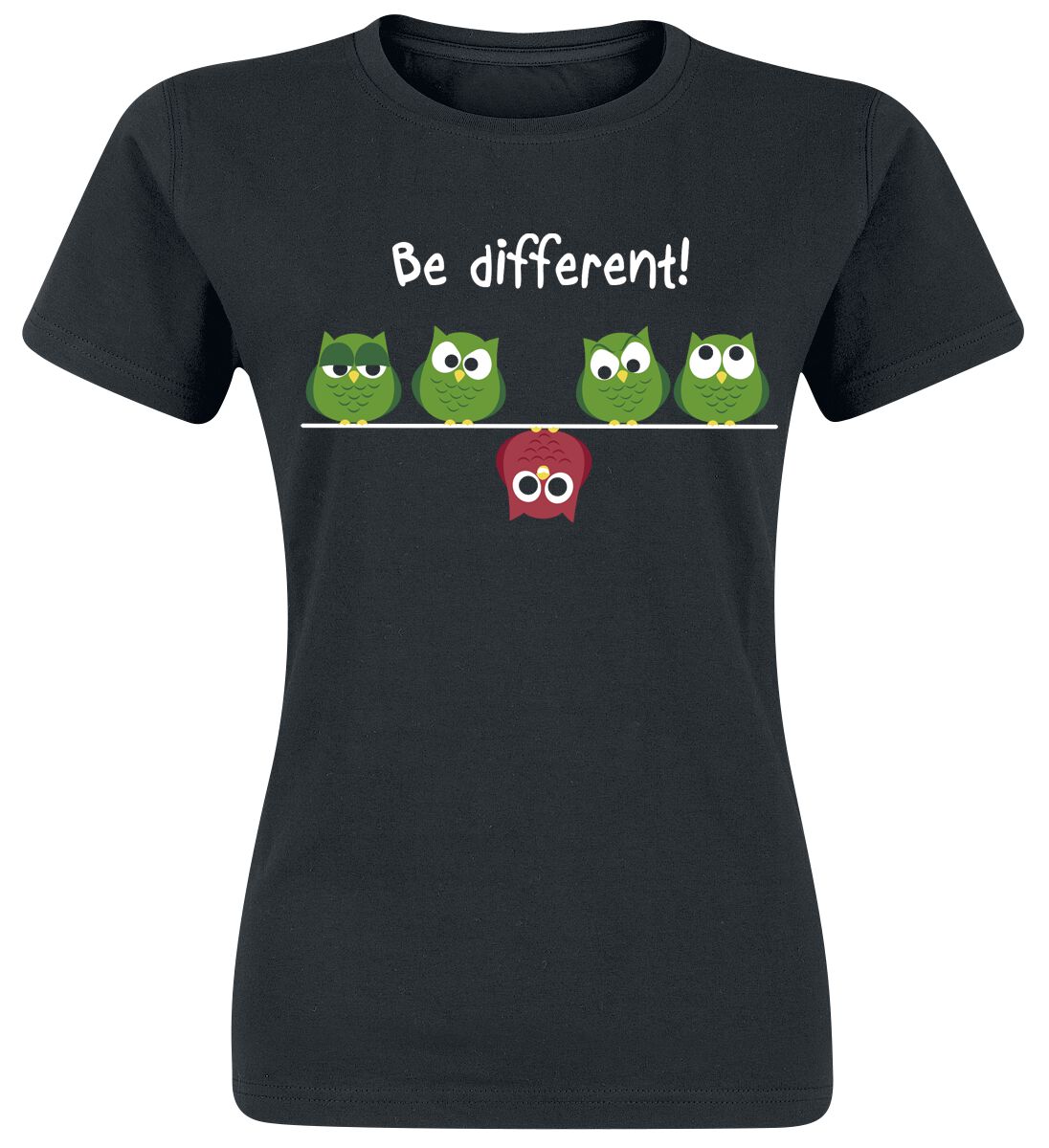 Be Different! T-Shirt - XS bis 3XL - für Damen - Größe 3XL - schwarz von Be Different!