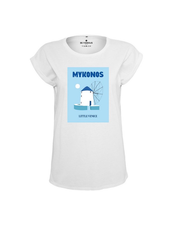 Be Famous Print-Shirt Classic Roll Up MYKONOS (1-tlg) von Be Famous