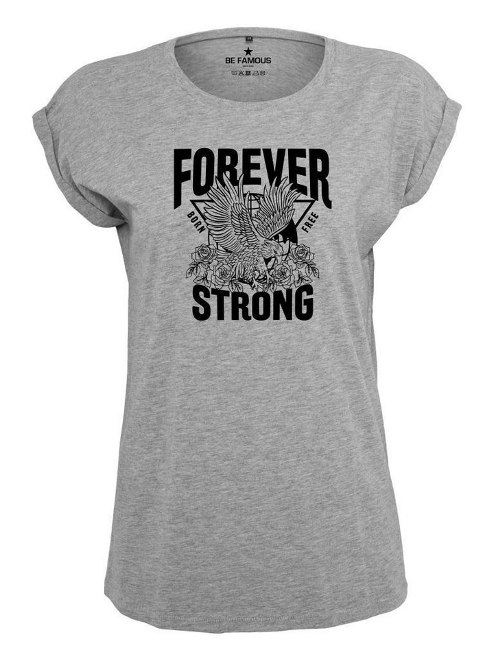 Be Famous Print-Shirt Rolled Forstrongpho (1-tlg) von Be Famous