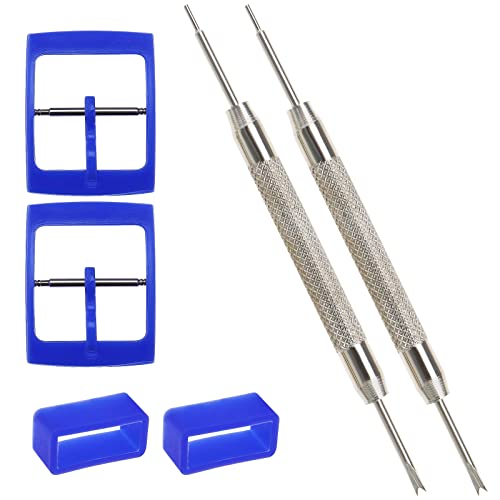 Be In Your Mind 2 Sets Uhrenarmband Schnalle mit Uhrenarmband Schlaufen mit Federstegwerkzeugen, Kompatibel mit Swatch Uhr 16mm Innenbreite, Blau Be In Your Mind 2 Sets Uhrenarmband Schnalle mit Uhrenarmband Schlaufen mit Federstegwerkzeugen, Kompatibel mit Swatch Uhr 16mm Innenbreite, Blau von Be In Your Mind