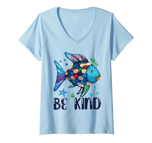 Be Kind Rainbow Fish, Lehrerleben, Zurück in die Schule, Unterricht T-Shirt mit V-Ausschnitt von Be Kind Rainbow Fish Teacher Life Back To School