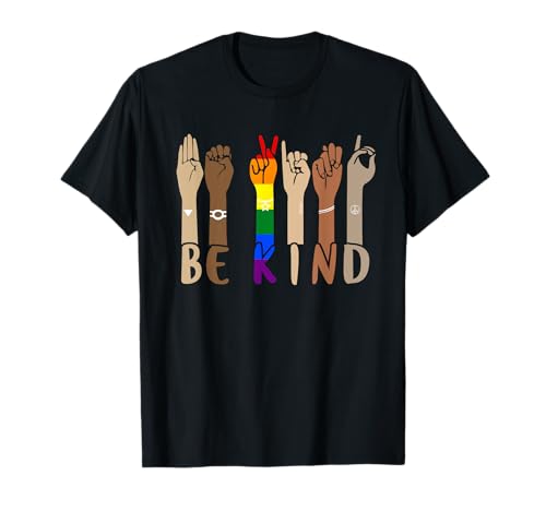 Be Kind Gebärdensprache Handsprechend LGBT Gay Les Pride ASL T-Shirt Be Kind Gebärdensprache Handsprechend LGBT Gay Les Pride ASL T-Shirt von Be Kind Sign Language Hand Talking LGBT Deaf Pride