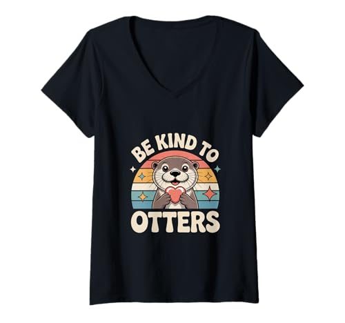 Damen Lustige Otter-Zitate für Otter-Liebhaber, seien Sie freundlich zu Ottern T-Shirt mit V-Ausschnitt Damen Lustige Otter-Zitate für Otter-Liebhaber, seien Sie freundlich zu Ottern T-Shirt mit V-Ausschnitt von Be Kind To Otters Shirt Be Kind To Otters T Shirt