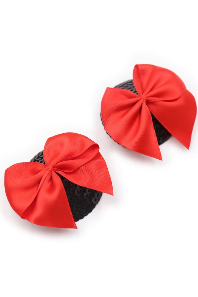 Be Lily Accessoires Brustwarzenabdeckung, Nipple Covers in schwarz / rot - One Size von Be Lily Accessoires