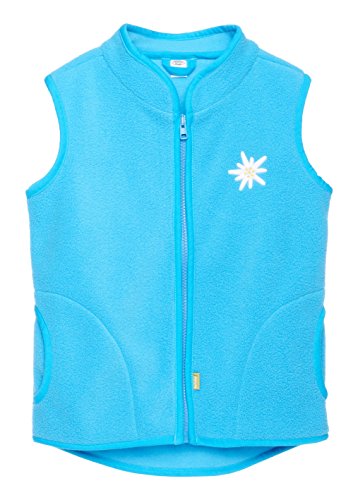 Be Mama - Maternity & Baby wear Kinder Fleece Weste gestickt aus superweichem Fleece, Alpen, türkis, 98/104 von Be Mama - Maternity & Baby wear