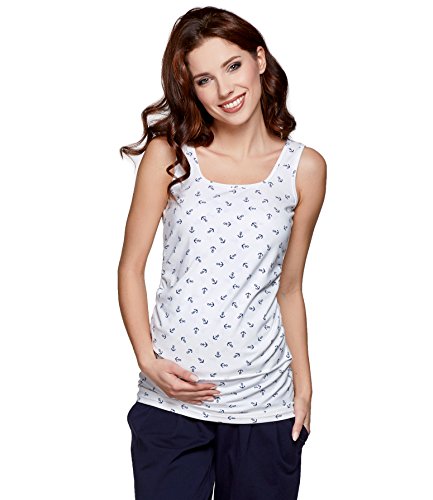 Be! Mama Still-Shirt, Still-TOP, Umstandstop, Schwangerschaftsshirt, Modell: Simple, Weiss mit Anker, Größe XL von Be Mama - Maternity & Baby wear