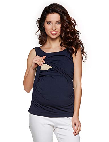 Be! Mama Still-Shirt, Still-TOP, Umstandstop, Schwangerschaftsshirt, Modell: Simple (Dunkelblau, L) von Be Mama - Maternity & Baby wear