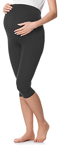 Be Mammy 3/4 Umstandsleggings aus Baumwolle BE20-229 (Graphite, 3XL) von Be Mammy