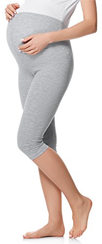 Be Mammy 3/4 Umstandsleggings aus Baumwolle BE20-229 (Melange, 3XL) von Be Mammy