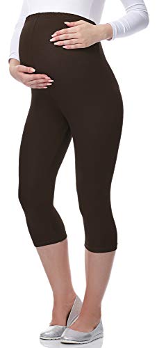 Be Mammy 3/4 Umstandsleggings aus Viskose BE-03 (Braun, M) von Be Mammy