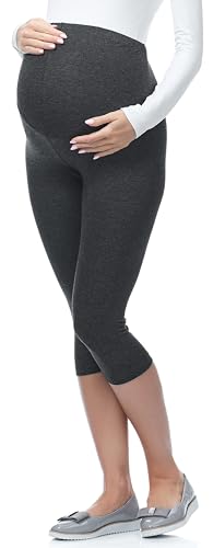 Be Mammy 3/4 Umstandsleggings aus Viskose BE-03 (Dunkelmelange, L) von Be Mammy