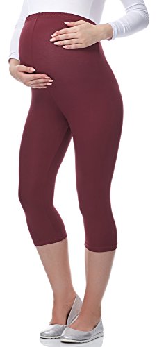 Be Mammy 3/4 Umstandsleggings aus Viskose BE-03 (Winerot, L) von Be Mammy