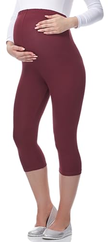 Be Mammy 3/4 Umstandsleggings aus Viskose BE-03 (Winerot, M) von Be Mammy