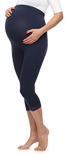 Be Mammy 3/4 Umstandsleggings aus Viskose BE20-161 (Marineblau, L) von Be Mammy