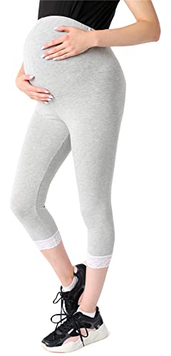 Be Mammy 3/4 Umstandsleggings aus Viskose BE20-161 (Melange, M) von Be Mammy