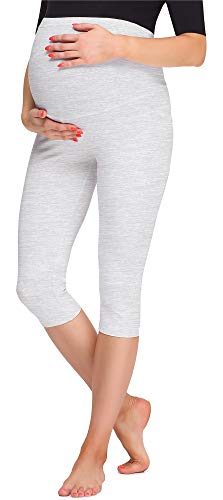 Be Mammy Damen 3/4 Umstandsleggings BE20-258(Melange, L) von Be Mammy