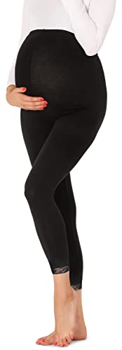 Be Mammy Damen 7/8 Umstandsleggings BE20-262(Schwarz,3XL) von Be Mammy