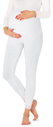 Be Mammy Damen 7/8 Umstandsleggings BE20-262(Weiß,4XL) von Be Mammy