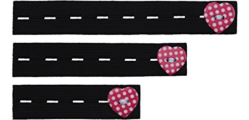 Be Mammy Damen Hosenerweiterung Gummi 3er Pack BE20-126 (Schwarz/Rosa, One Size) von Be Mammy