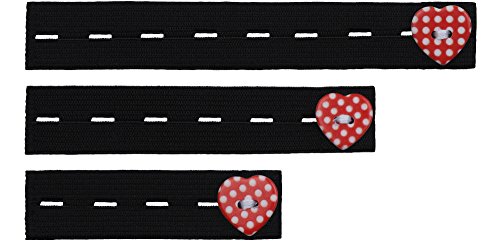 Be Mammy Damen Hosenerweiterung Gummi 3er Pack BE20-126 (Schwarz/Rot, One size) von Be Mammy