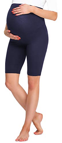 Be Mammy Damen Kurze Umstandsleggings BE20-259(Marineblau, L) von Be Mammy