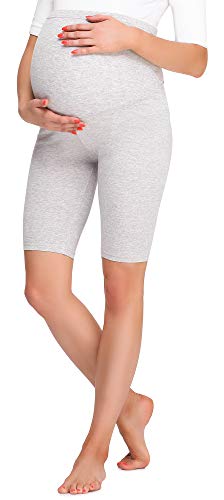 Be Mammy Damen Kurze Umstandsleggings BE20-259(Melange, S) von Be Mammy