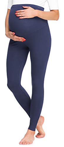 Be Mammy Damen Lange Umstandsleggings BE20-257(Marineblau, XXL) von Be Mammy