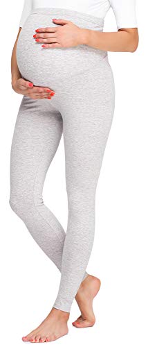 Be Mammy Damen Lange Umstandsleggings BE20-257(Melange, M) von Be Mammy