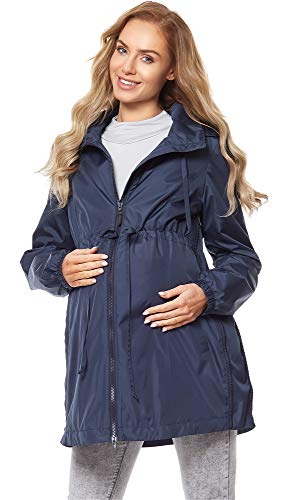 Be Mammy Damen Parka Übergangsjacke Herbstjacke Umstandsjacke BE20-213 (Marineblau, 36) von Be Mammy