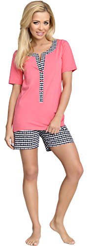 Be Mammy Damen Schlafanzug Stillpyjama J5ST3N2 (Coral-1, S) von Be Mammy