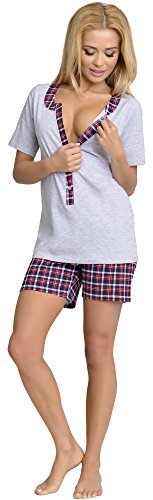 Be Mammy Damen Schlafanzug Stillpyjama J5ST3N2 (Melange, M) von Be Mammy