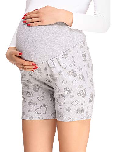 Be Mammy Damen Umstandshorts BE20-234(Melange Herzen, L) von Be Mammy