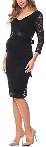 Be Mammy Damen Umstandskleid Maternity Schwangerschaftskleid BE20-170 (Schwarz, XL) von Be Mammy