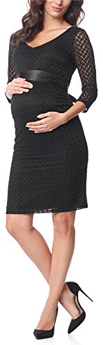 Be Mammy Damen Umstandskleid Maternity Schwangerschaftskleid BE20-170 (Schwarz2, XL) von Be Mammy