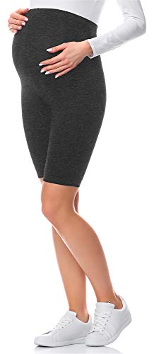 Be Mammy Kurze Umstandsleggings aus Viskose BE-04 (Dunkelmelange, XL) von Be Mammy