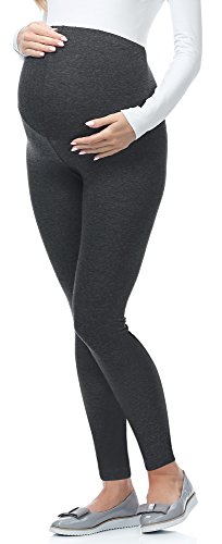 Be Mammy Lange Umstandsleggings aus Viskose Leggings Blickdicht Damen, Maternity Clothing, Ideal für die Schwangerschaft BE-02 (Dunkelmelange, 3XL) von Be Mammy