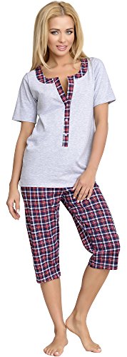 Be Mammy Damen Schlafanzug Stillpyjama H2L2N2 (Melange, L) von Be Mammy