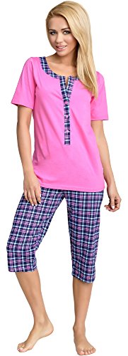 Be Mammy Damen Schlafanzug Stillpyjama H2L2N2 (Rosa, L) von Be Mammy