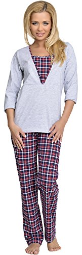 Be Mammy Damen Schlafanzug Stillpyjama V2R4N381 (Melange-2, 36 (Herstellergröße: S)) von Be Mammy