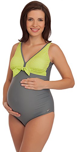 Be Mammy Umstandsbadeanzug 91R3SS1 (Grau/Grün, 44) von Be Mammy