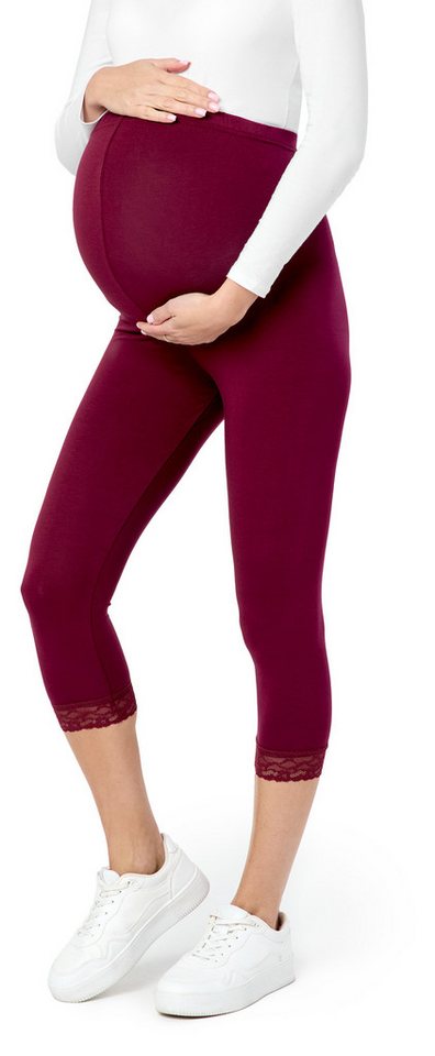 Be Mammy Umstandsleggings 3/4 Capri Umstandsleggings aus Viskose BE20-161 (1-tlg) elastischer Bund von Be Mammy