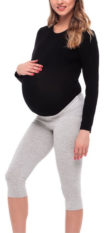 Be Mammy Umstandsleggings 3/4 Umstandsleggings aus Viskose BE20-254 (1-tlg) elastischer Bund von Be Mammy