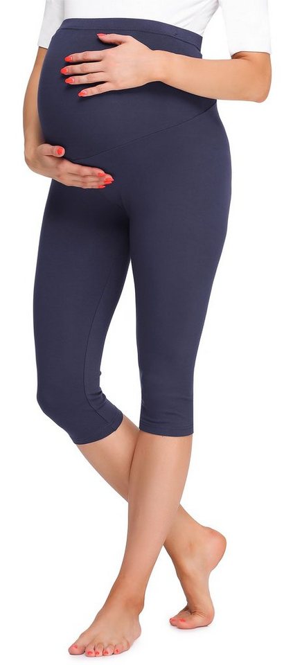 Be Mammy Umstandsleggings Damen 3/4 Umstandsleggings BE20-258 (1-tlg) elastischer Bund von Be Mammy