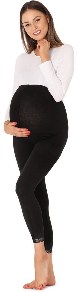 Be Mammy Umstandsleggings Damen 7/8 Umstandsleggings BE20-262 (1-tlg) elastischer Bund von Be Mammy